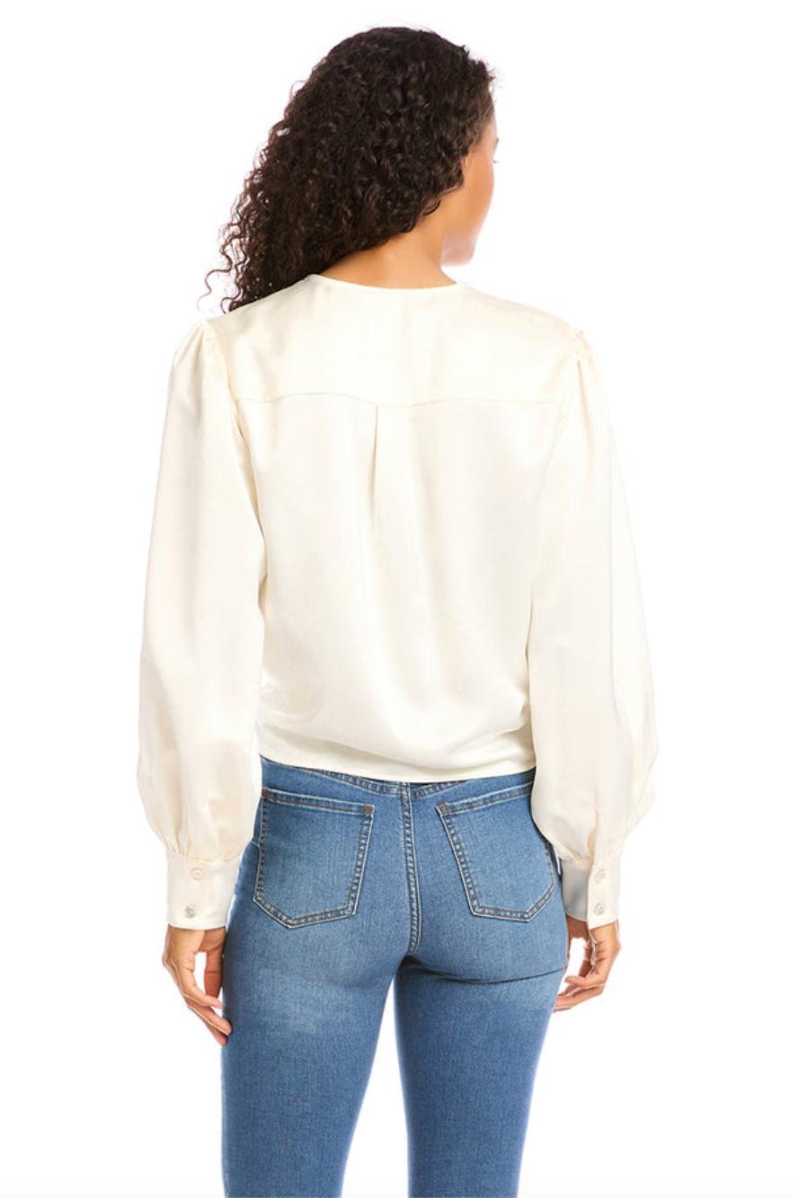 Tie-Front Blouse - Ivory Product Image
