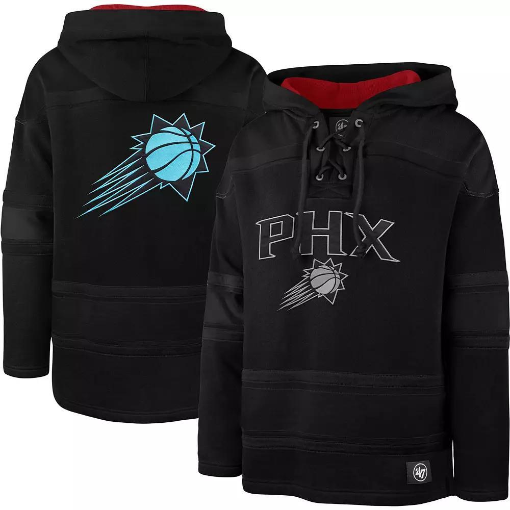 Men's '47 Black Phoenix Suns 2022/23 Pregame MVP Lacer Pullover Hoodie - City Edition, Size: Small, Phx Black Product Image