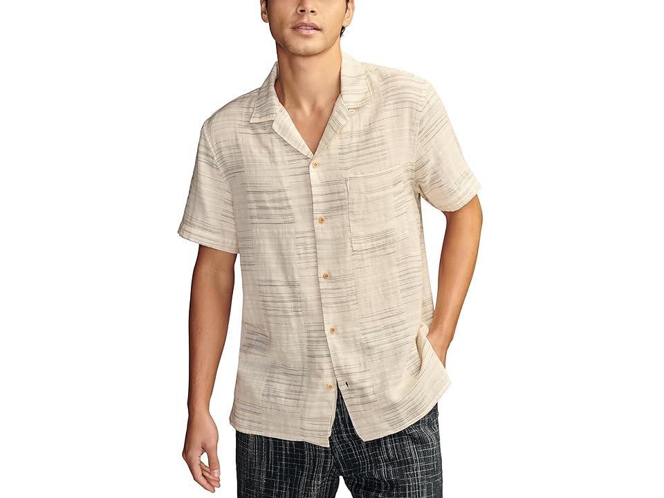 Lucky Brand Patchwork Double Weave Short Sleeve Camp Collar Shirt (Patchwork) Men's Jacket Product Image