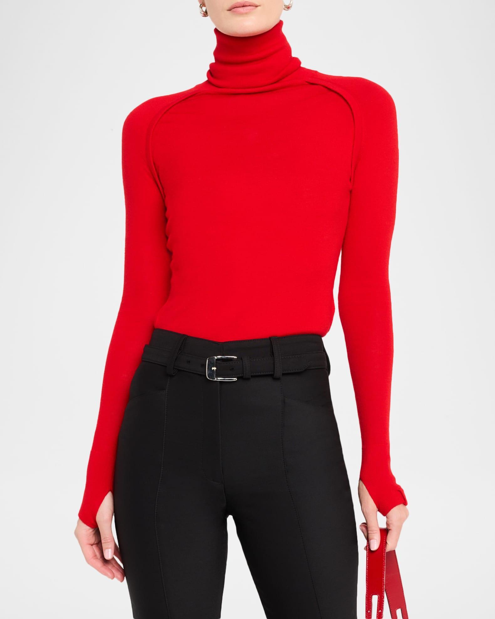 Turtleneck Raglan Long-Sleeve Sweater Product Image
