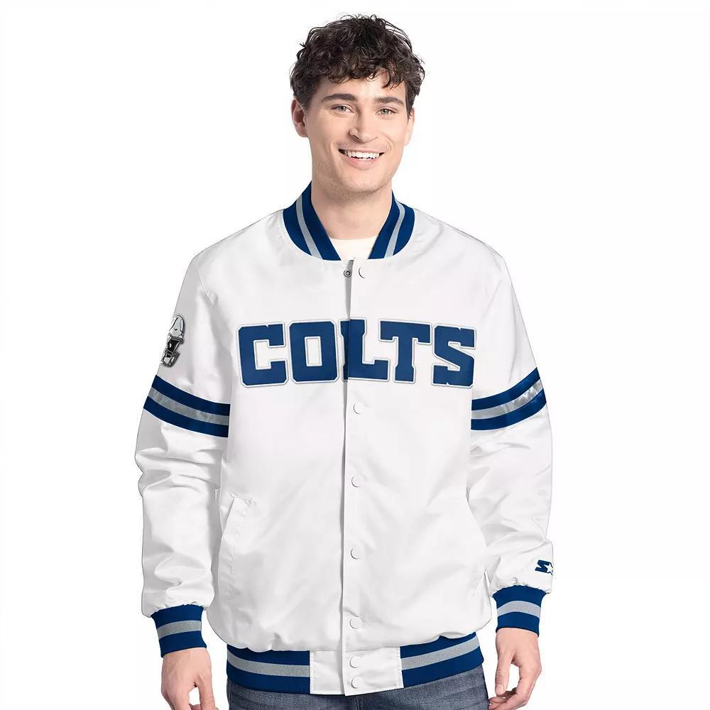 Men's Starter White Indianapolis Colts Scout Full-Snap Varsity Jacket,  Product Image