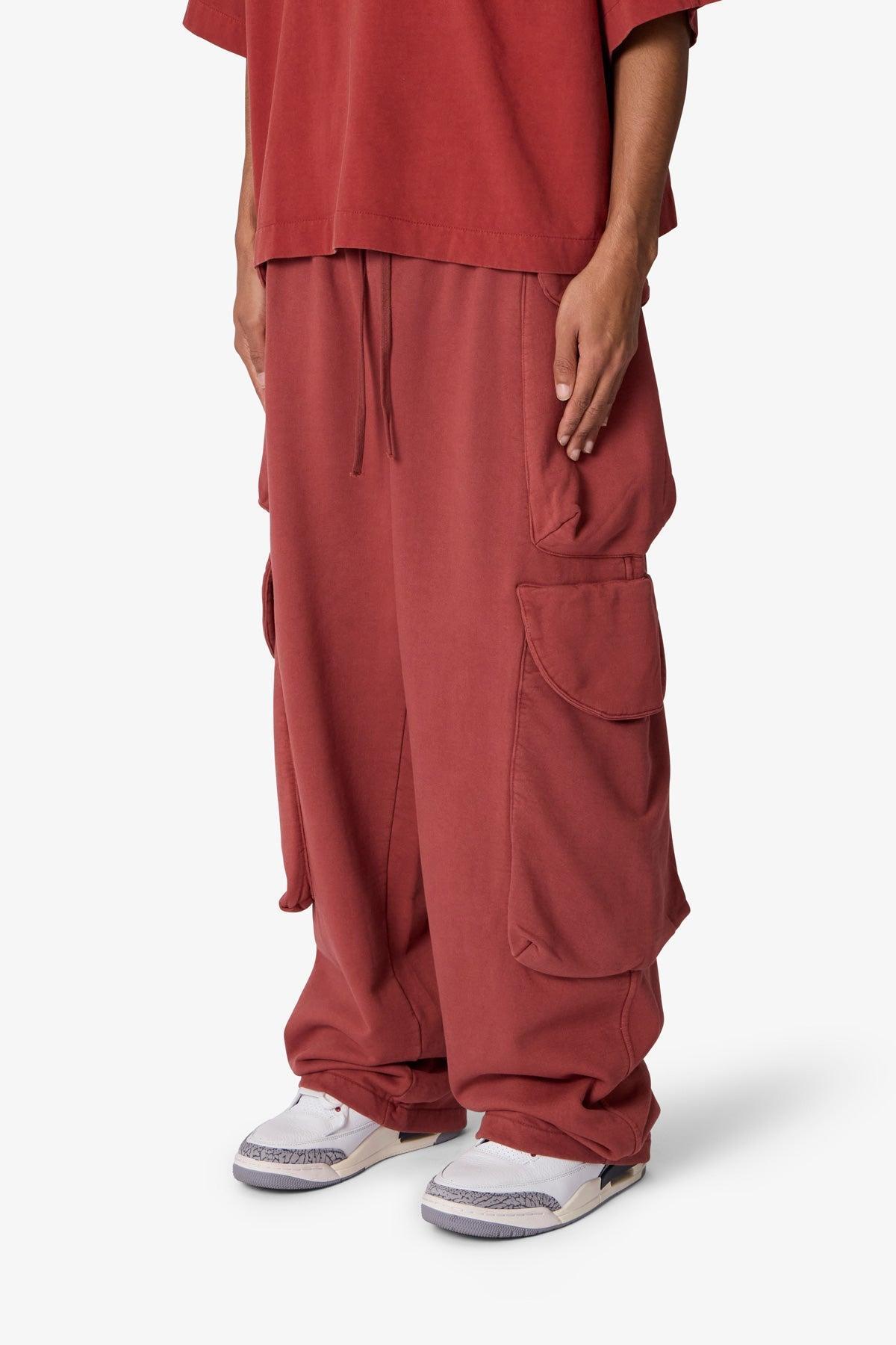 Side Cargo Pocket Sweatpants - Rust Product Image