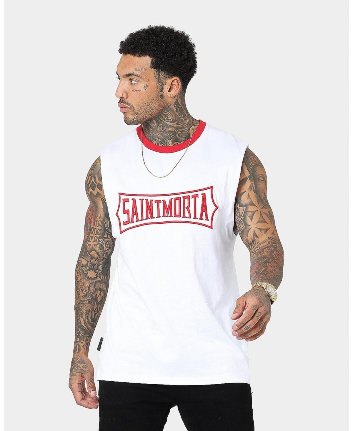 Saint Morta Mens Ceremony Oversized Muscle Tee - White Product Image