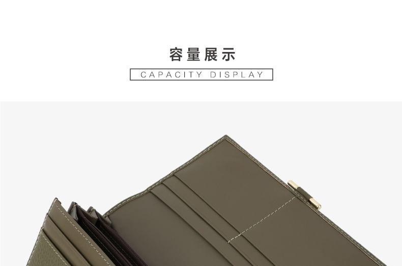 Plain Faux Leather Long Wallet Product Image