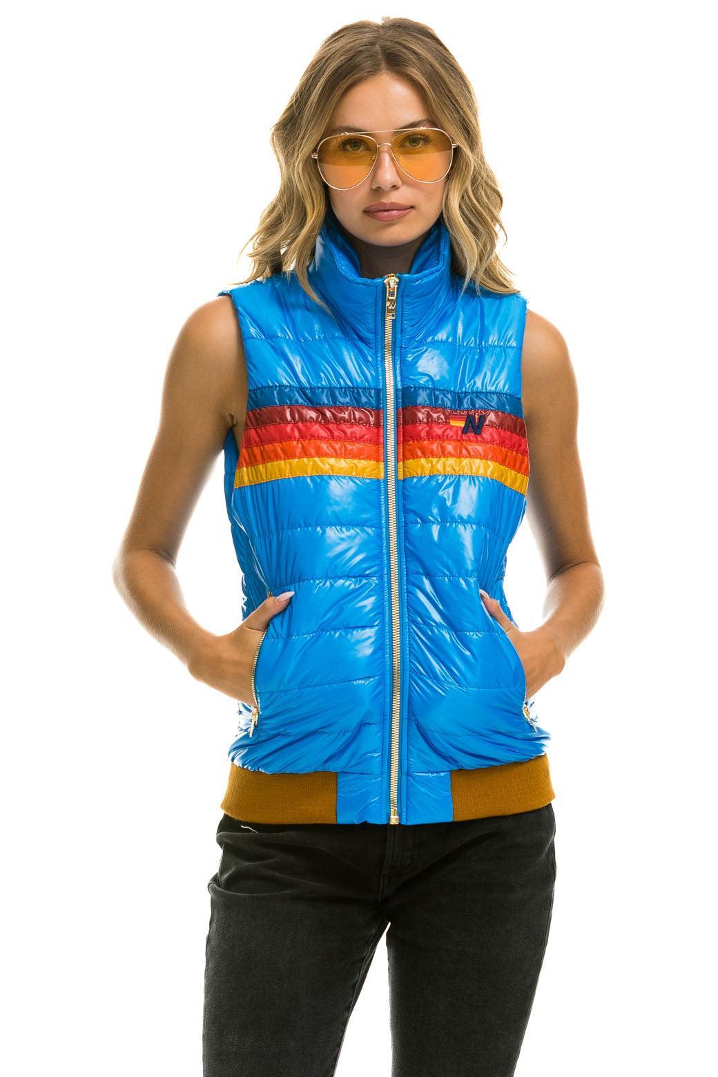 WOMEN'S 5 STRIPE VEST - GLOSSY BLUE CINA Female Product Image