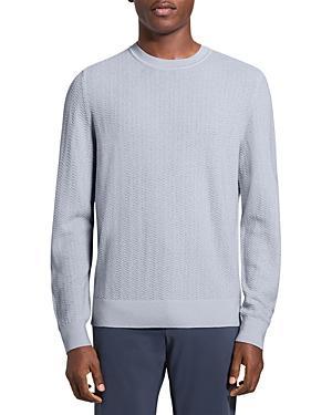 Theory Long Sleeve Crewneck Herringbone Knit Sweater Product Image