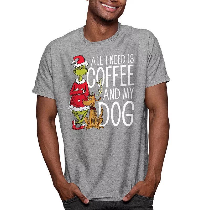 Men's Dr. Seuss The Grinch "All I Need Is Coffee And My Dog" Tee,  Product Image
