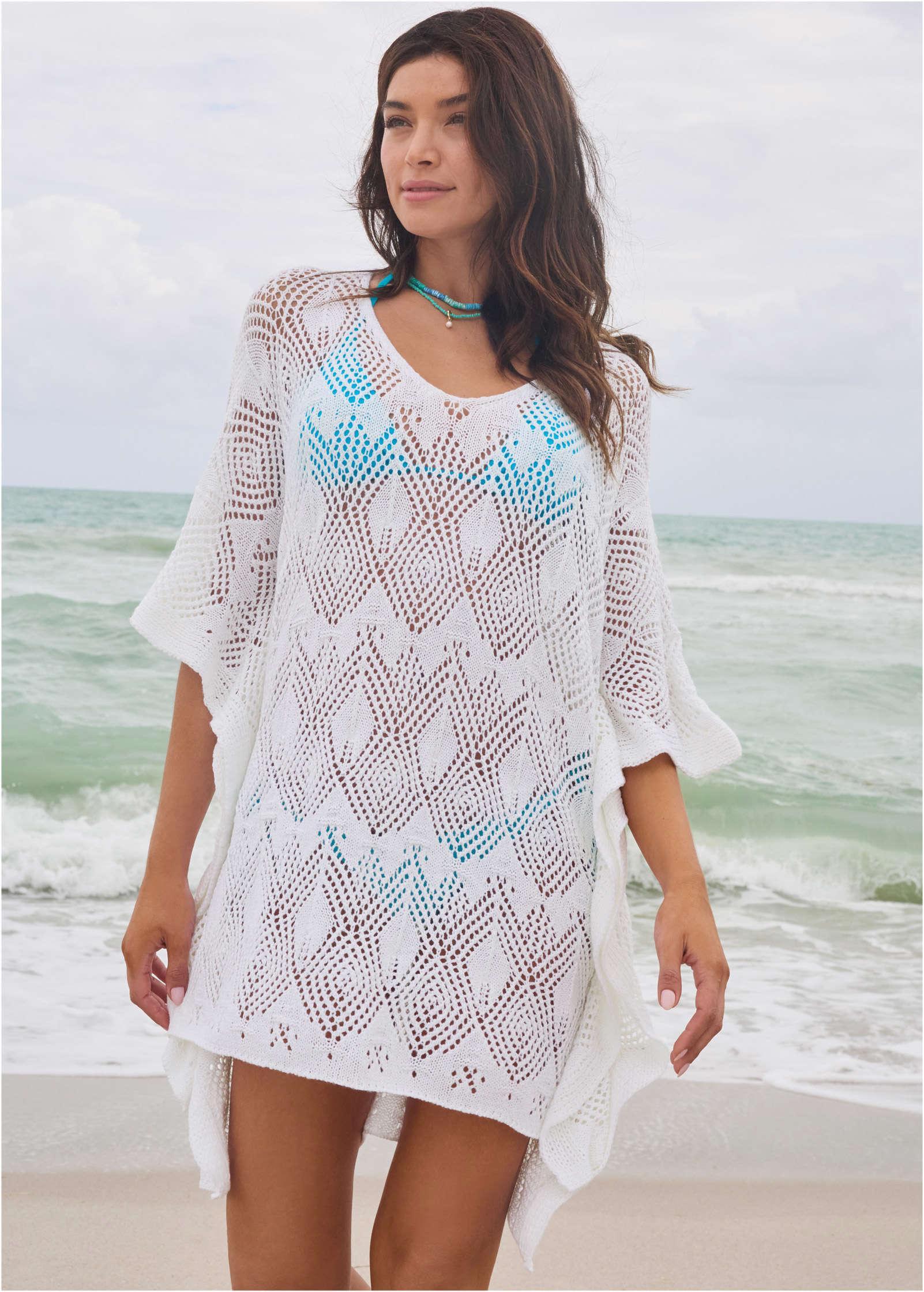 Crochet Cover-Up Tunic - White Product Image