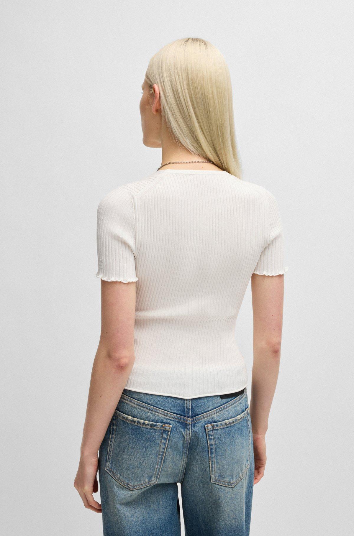 V-neck top with gathered front Product Image