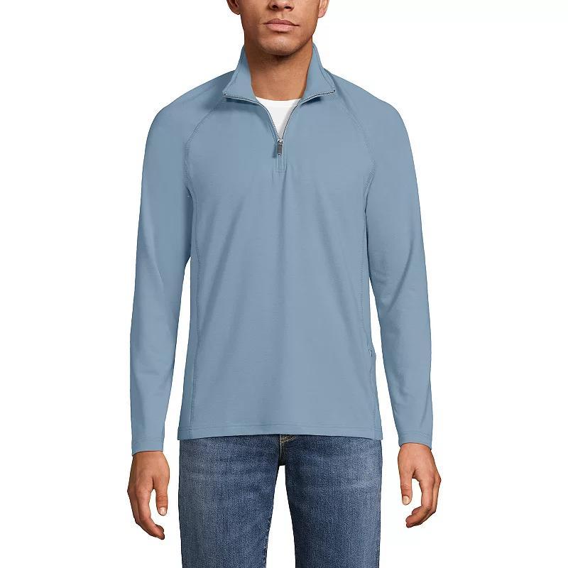 Men's Lands' End Long Sleeve Raglan French Terry Quarter Zip Sweatshirt,  Product Image