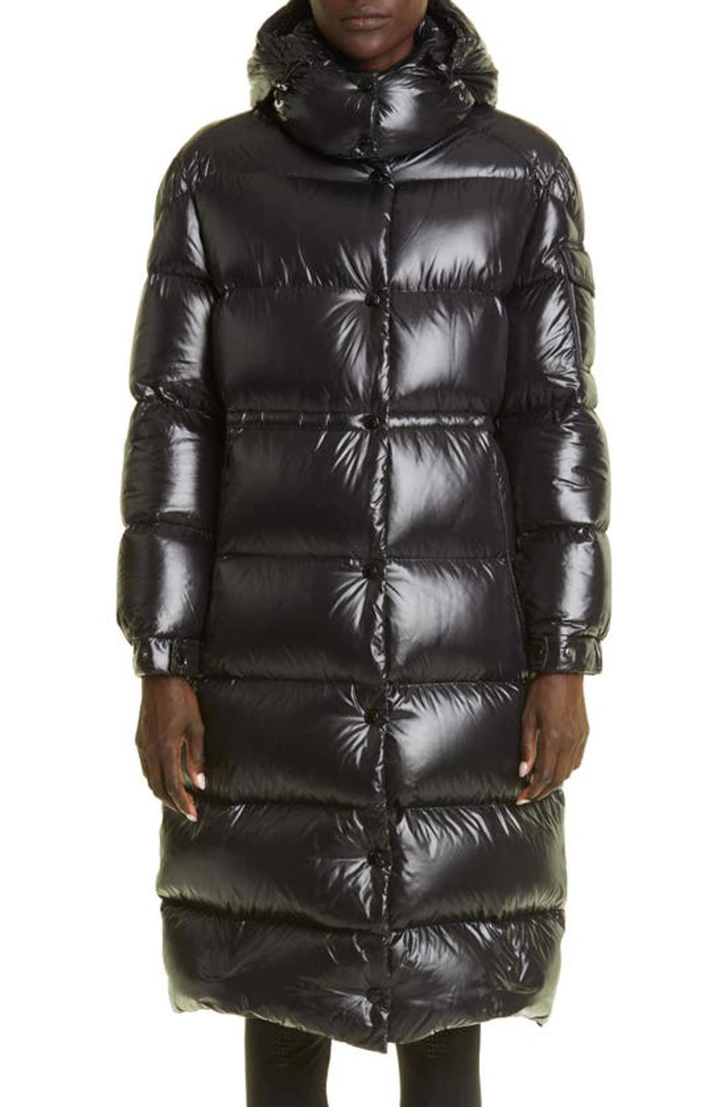 MONCLER Chanon Hooded Quilted Coated-shell Coat In Nero Product Image