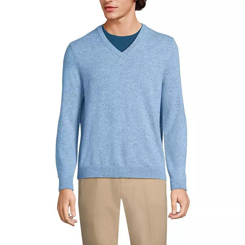 Mens Lands End Fine-Gauge Cashmere V-neck Sweater Product Image