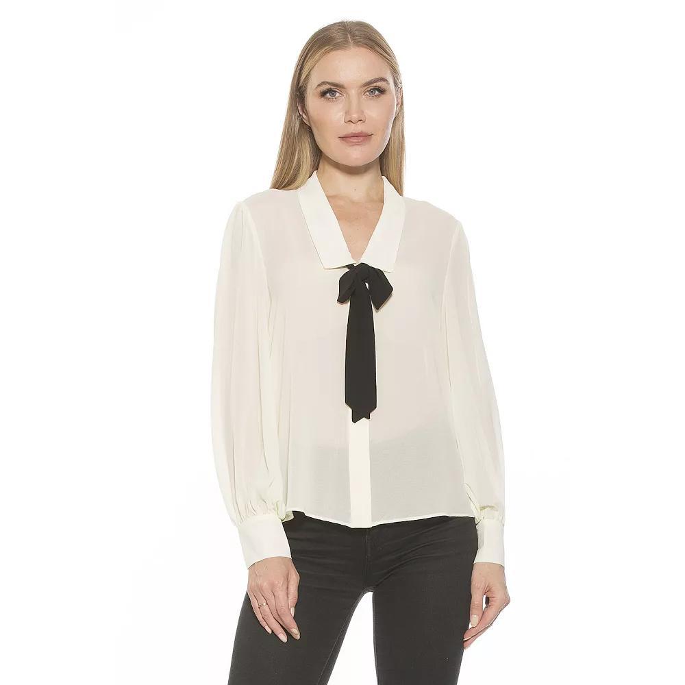 Women's ALEXIA ADMOR Serena Dropped Collar Blouson Sleeve Blouse,  Product Image