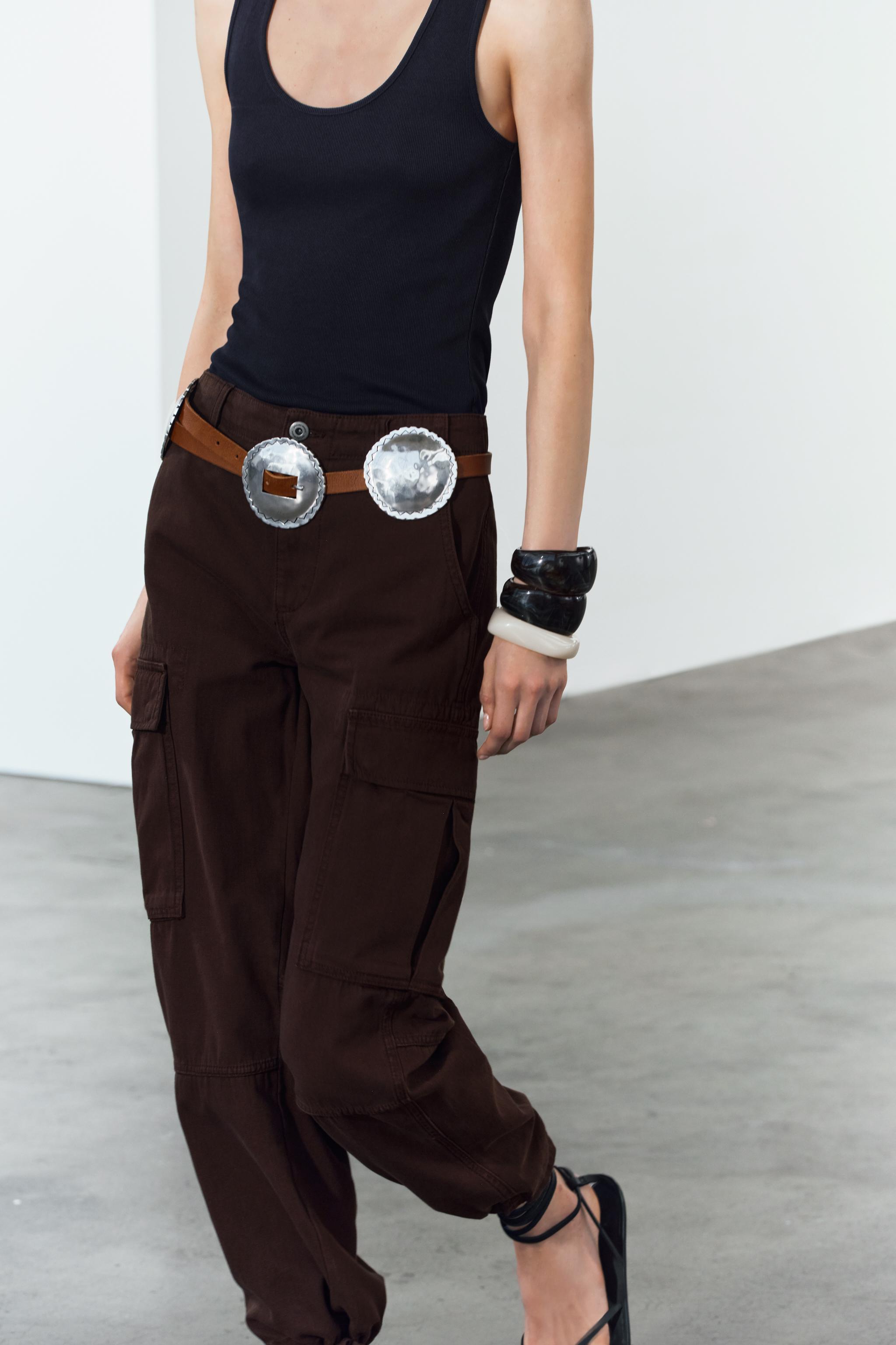 LEATHER BELT WITH HEWN BUCKLE Product Image