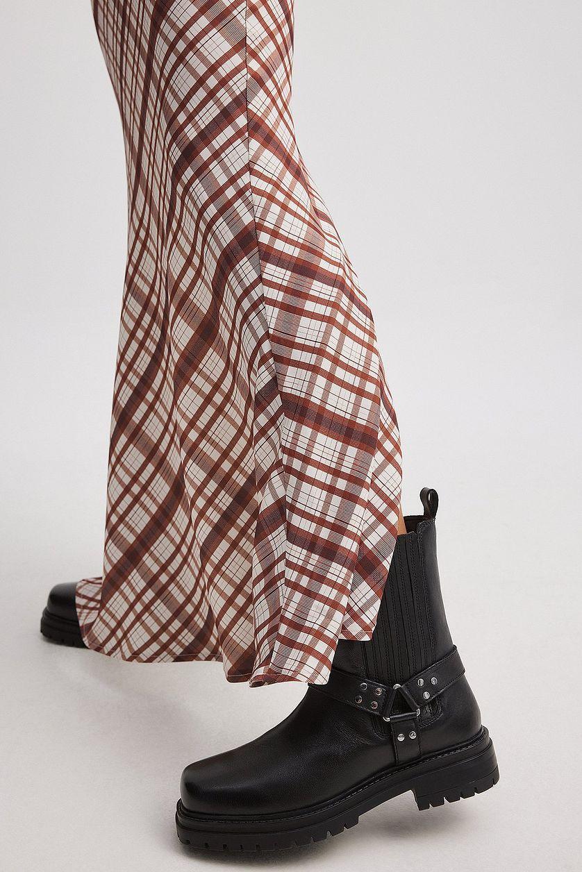 Leather Chunky Biker Boots Product Image