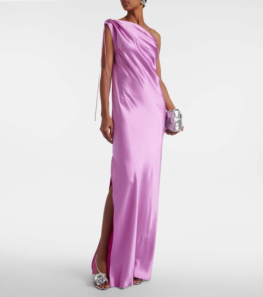 MAX MARA Elegante Opera One-shoulder Silk Gown In Pink Product Image