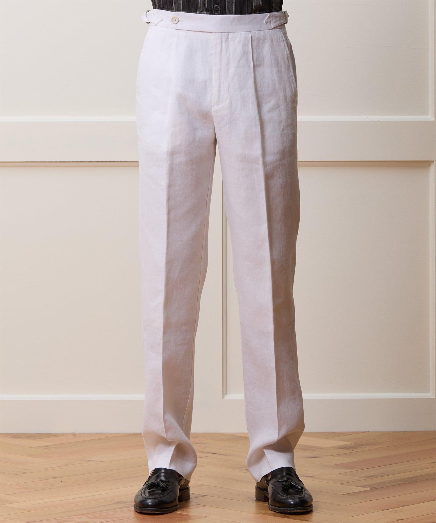Straight Fit Irish Linen Side Tab Trouser Product Image