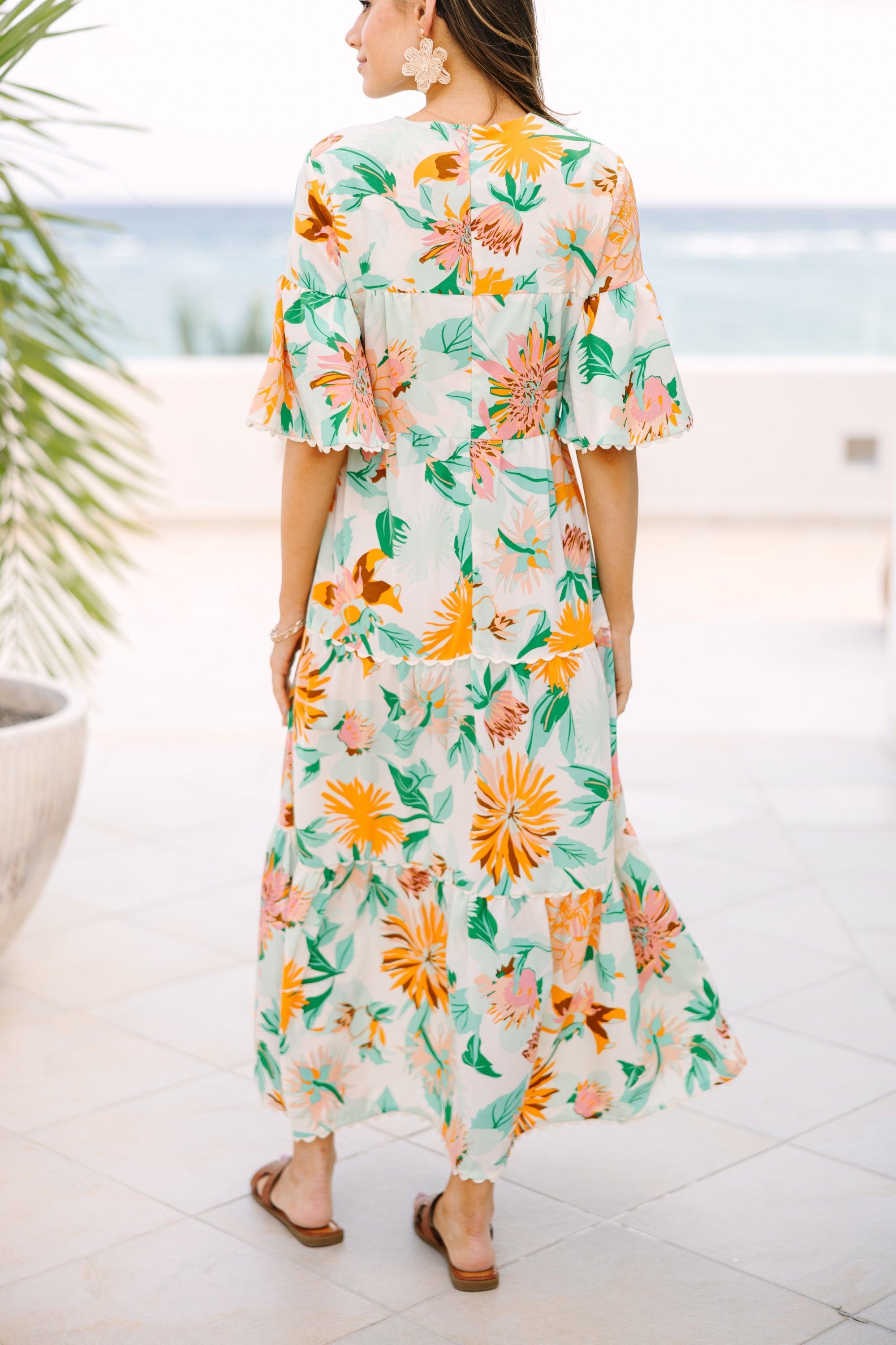 Get Together Green Floral Dress Female Product Image