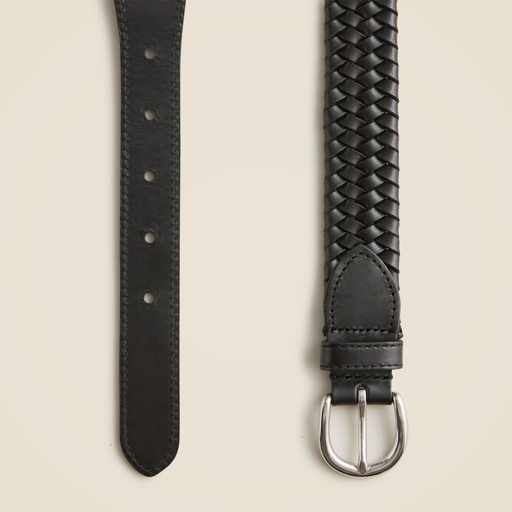 Woven elasticated Italian leather belt Product Image