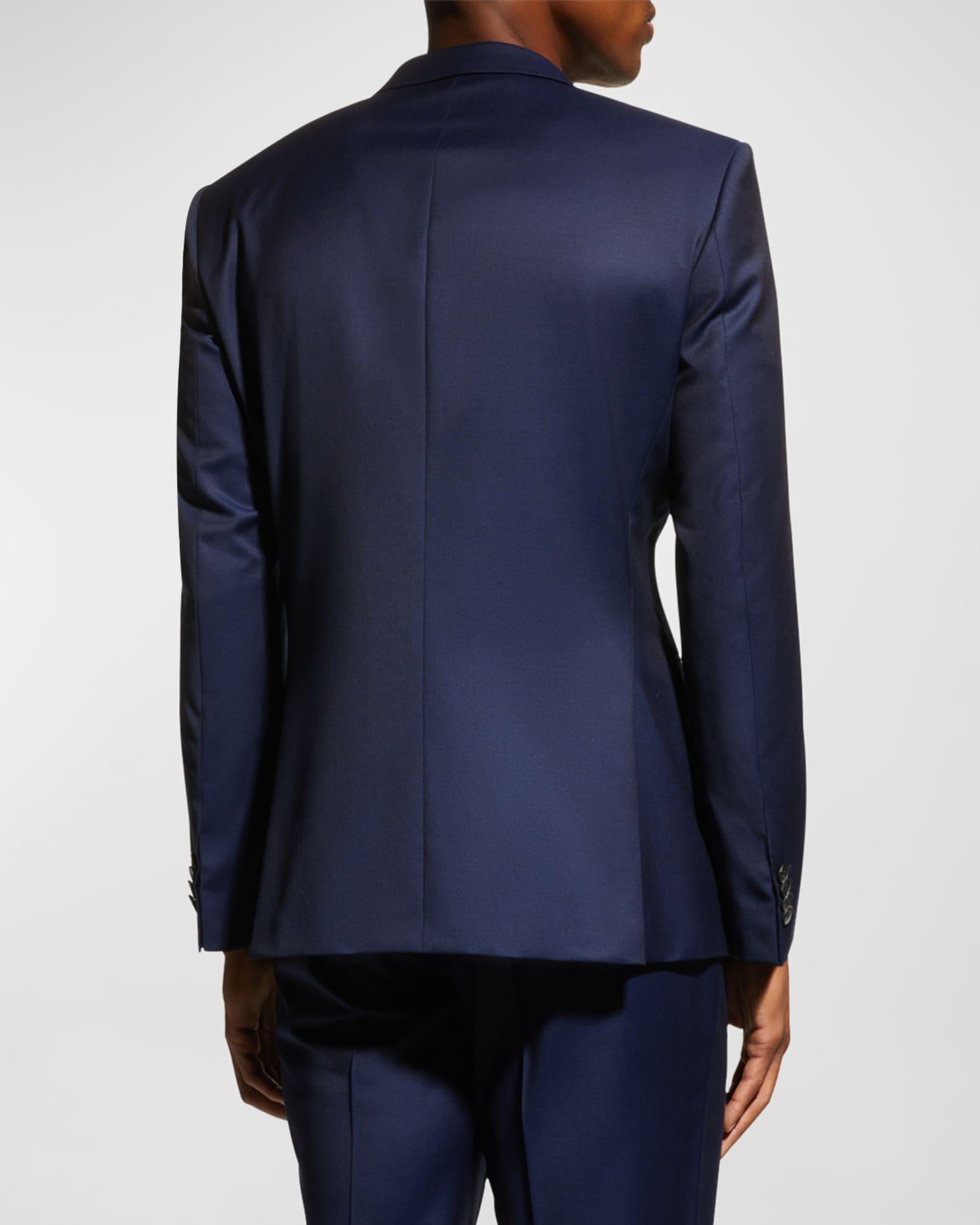 Men's Wool Basic Two-Piece Slim Fit Suit, Blue Product Image