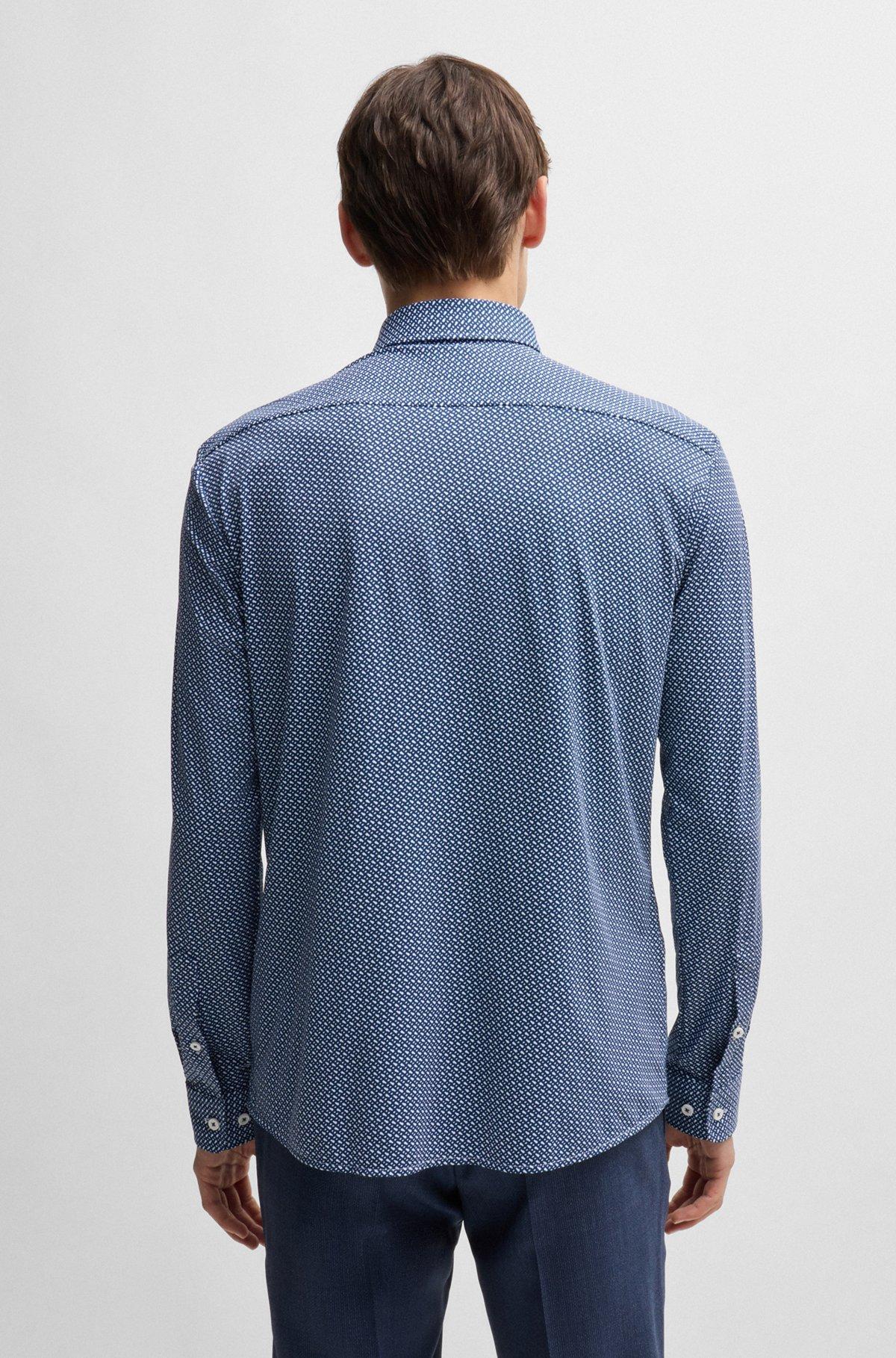 Slim-fit shirt in monogram-print performance-stretch material Product Image