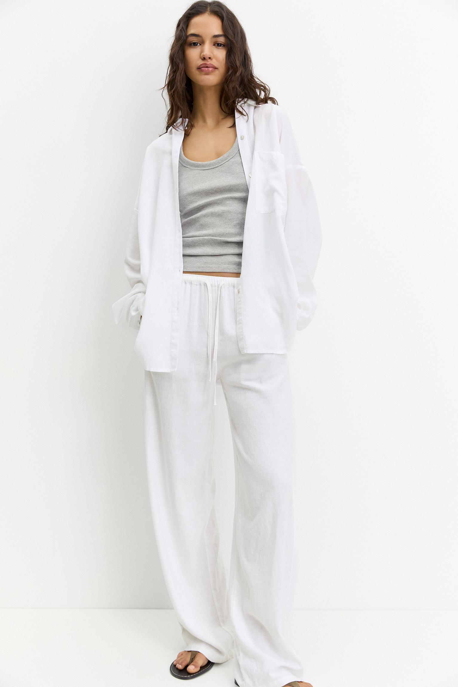 Linen blend sweatpants Product Image