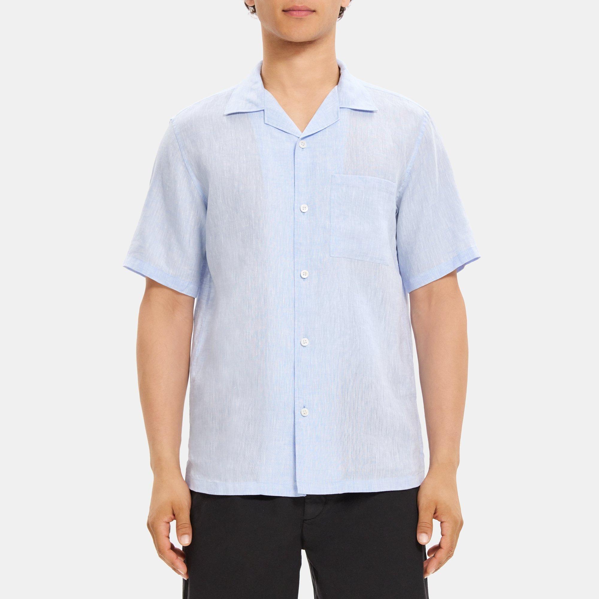 Linen Camp Collar Shirt | Theory Product Image