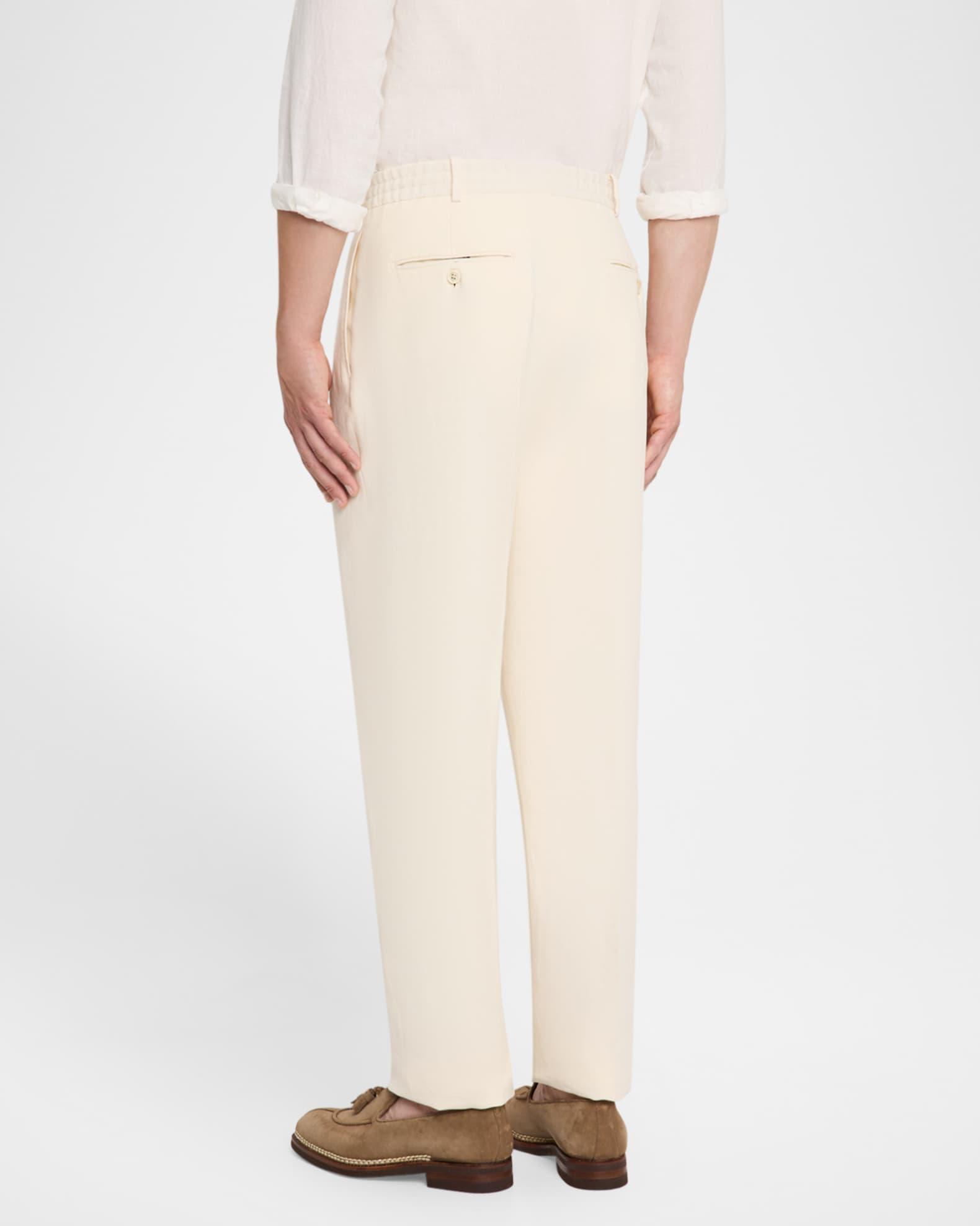 Men's Linen Pleated Trousers Product Image