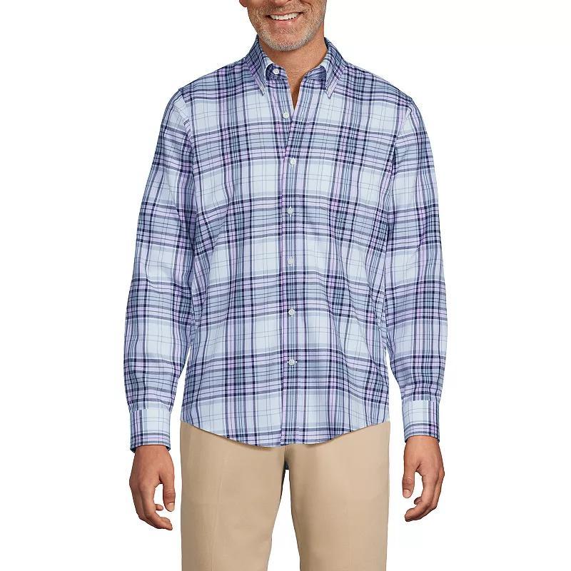 Men's Lands' End Tailored Fit No Iron Twill Long Sleeve Shirt,  Product Image