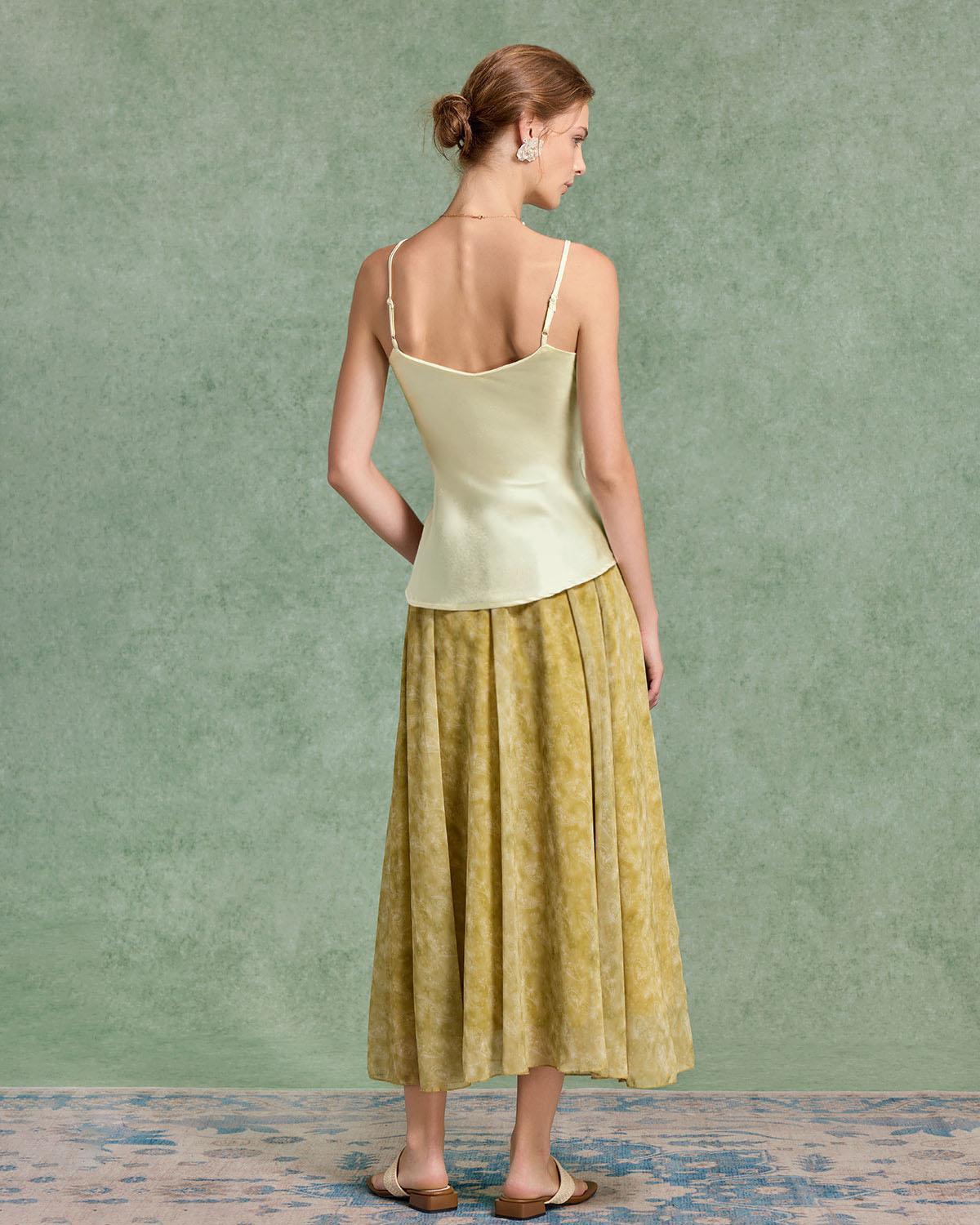 Beige Satin Cami Top Product Image