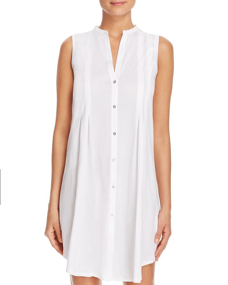 Cotton Deluxe Sleeveless Shirtwaist Nightgown Product Image