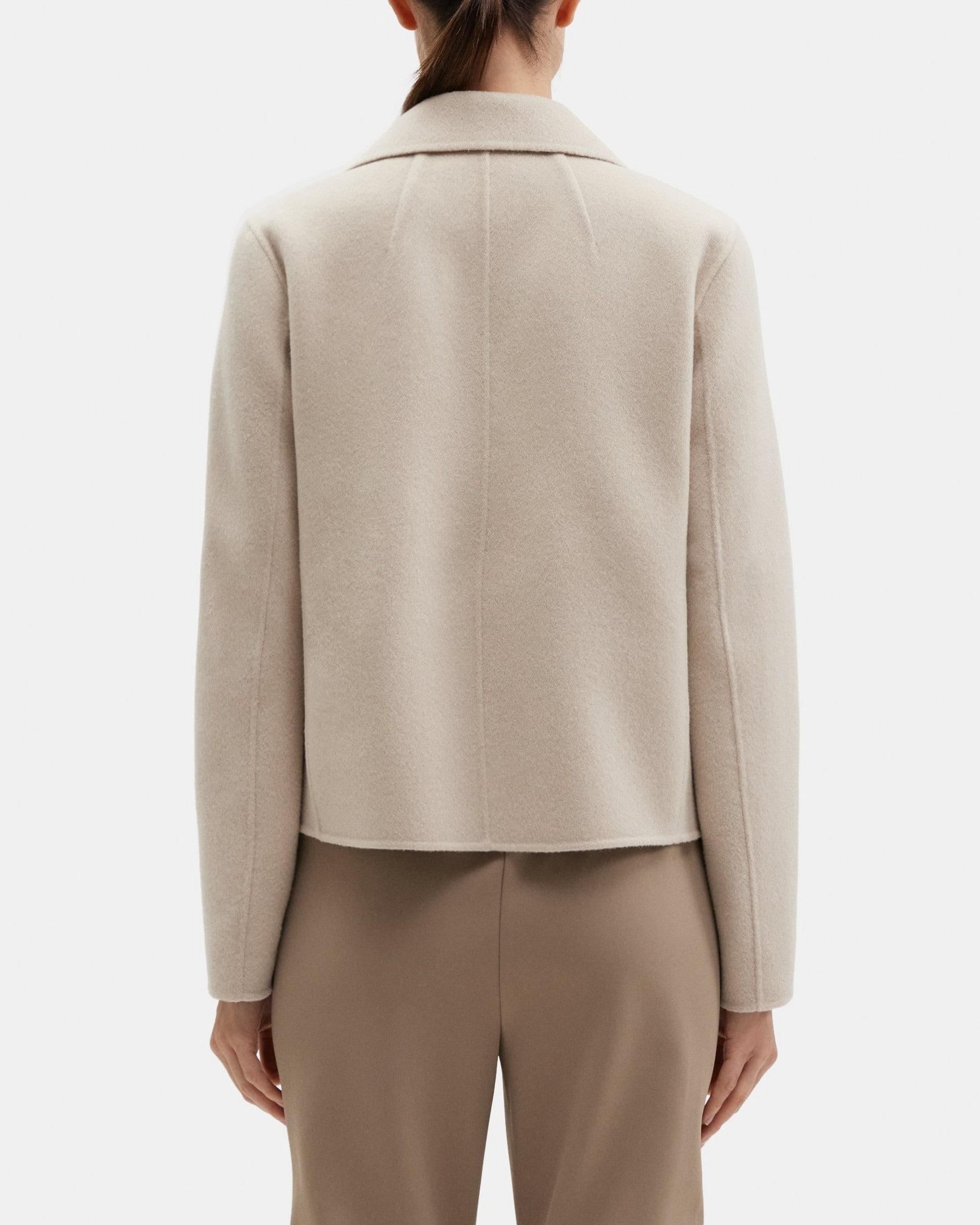 Cropped Open Front Jacket in Double-Face Wool-Cashmere Product Image