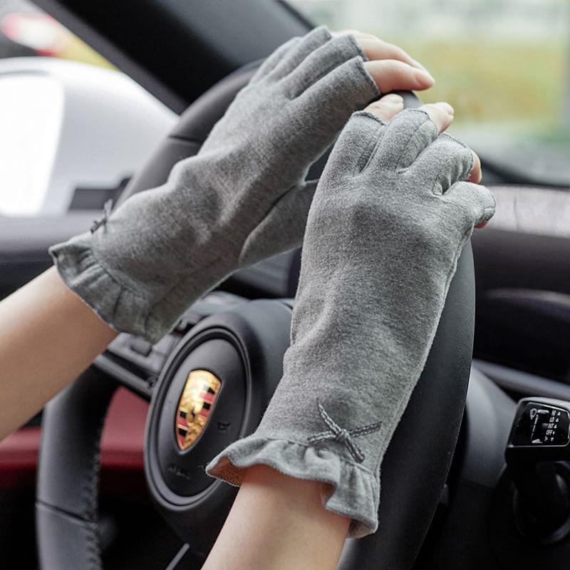 Ribbon Fingerless Gloves Product Image