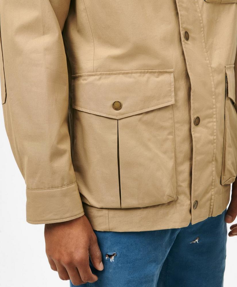 Dry Waxed Cotton Field Jacket with Hood Product Image