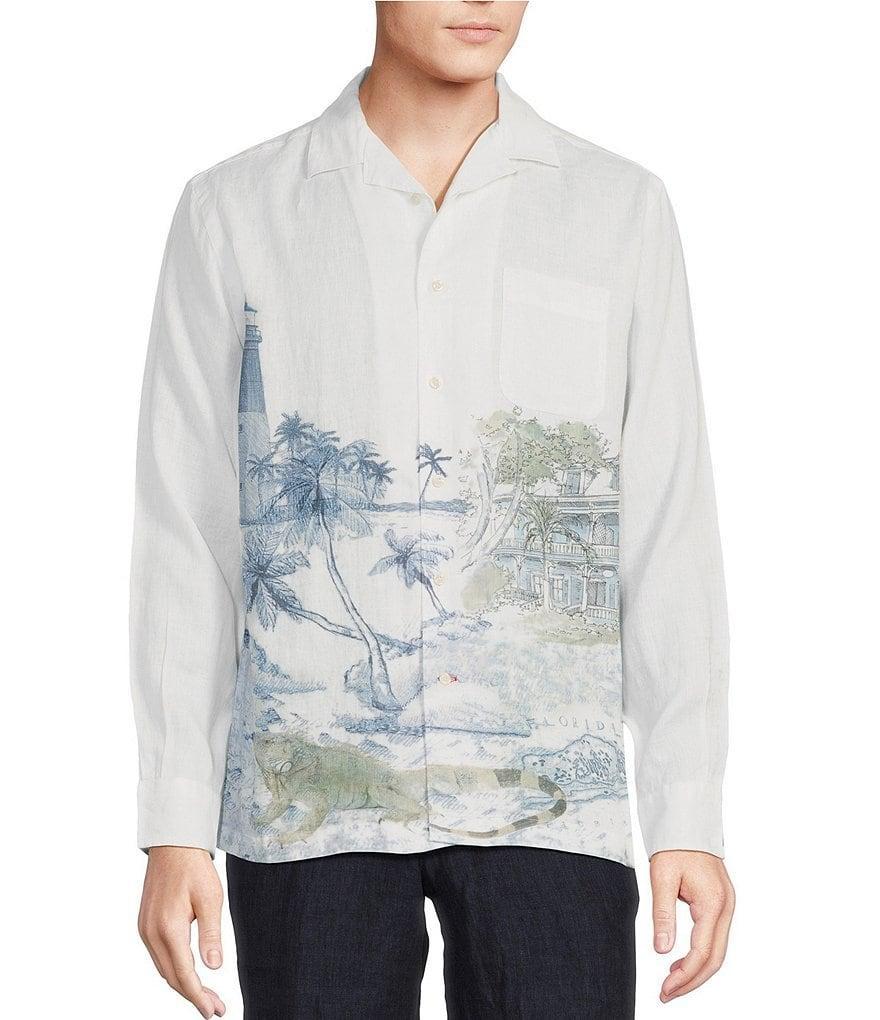 Cremieux Blue Label Key West Collection Landscape Print Long Sleeve Woven Camp Shirt Product Image