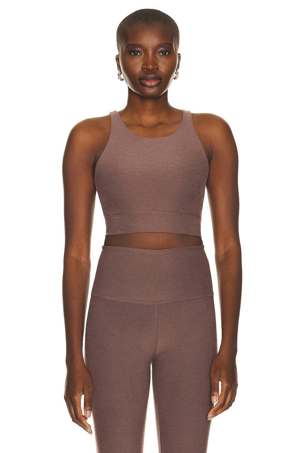 Beyond Yoga Spacedye Enlighten Long Line Bra in Taupe Product Image