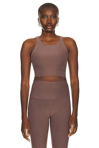 Beyond Yoga Spacedye Enlighten Long Line Bra in Taupe Product Image