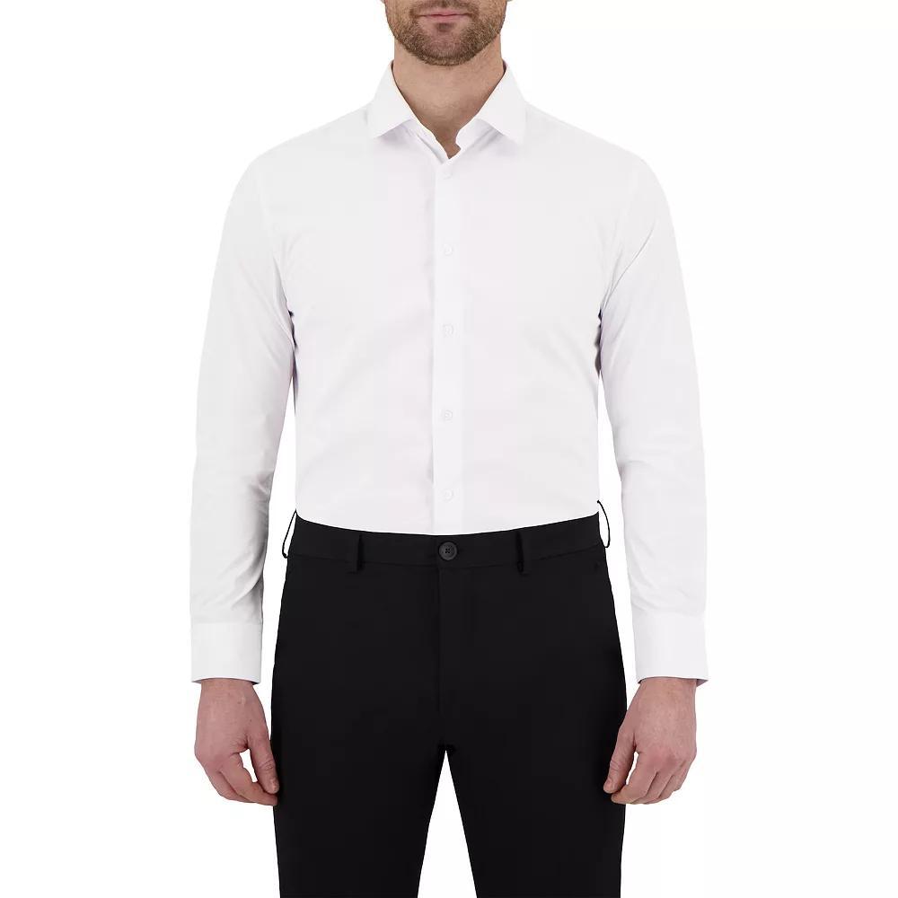 Men's Report Collection Slim-Fit Performance Dress Shirt, Size: 15.5-34/35, White Herringbone Product Image