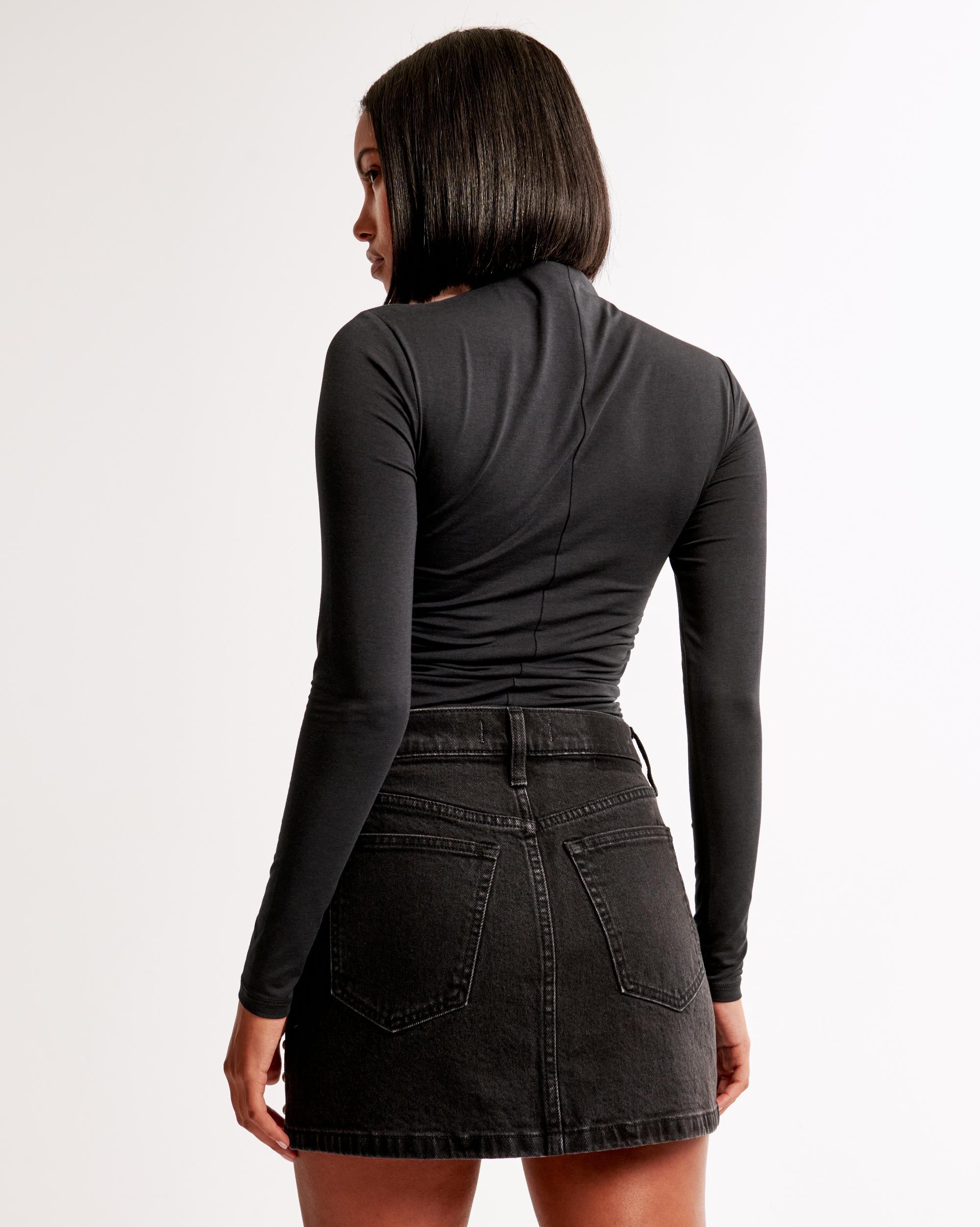 Denim Studded Mini Skirt Product Image