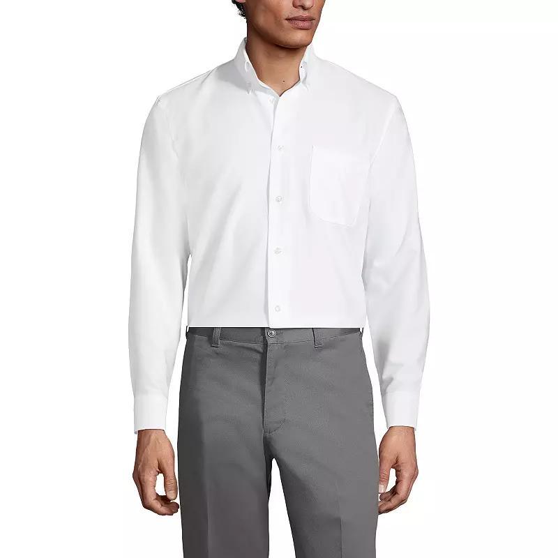 Men's Tall Lands' End School Uniform Long Sleeve Solid Oxford Dress Shirt,  Product Image