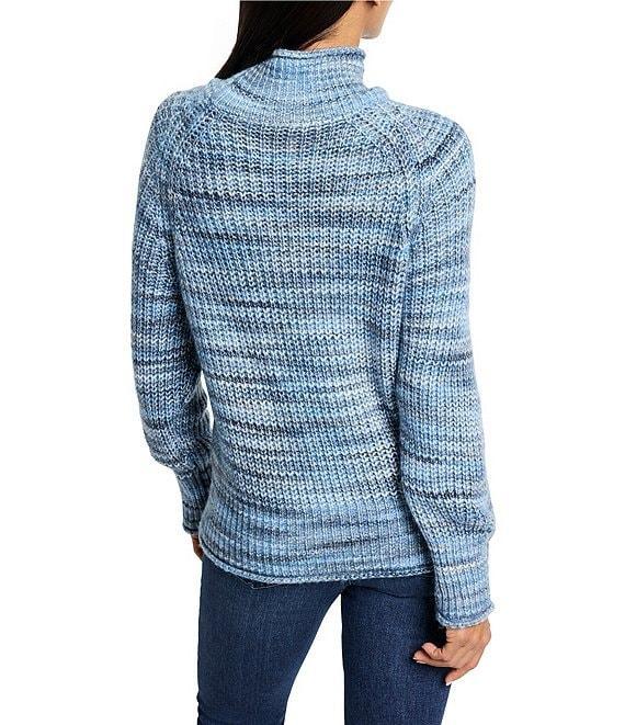 NIC + ZOE Party Mix Shaker Rib Stitch Knit Turtleneck Long Sleeve Sweater Product Image