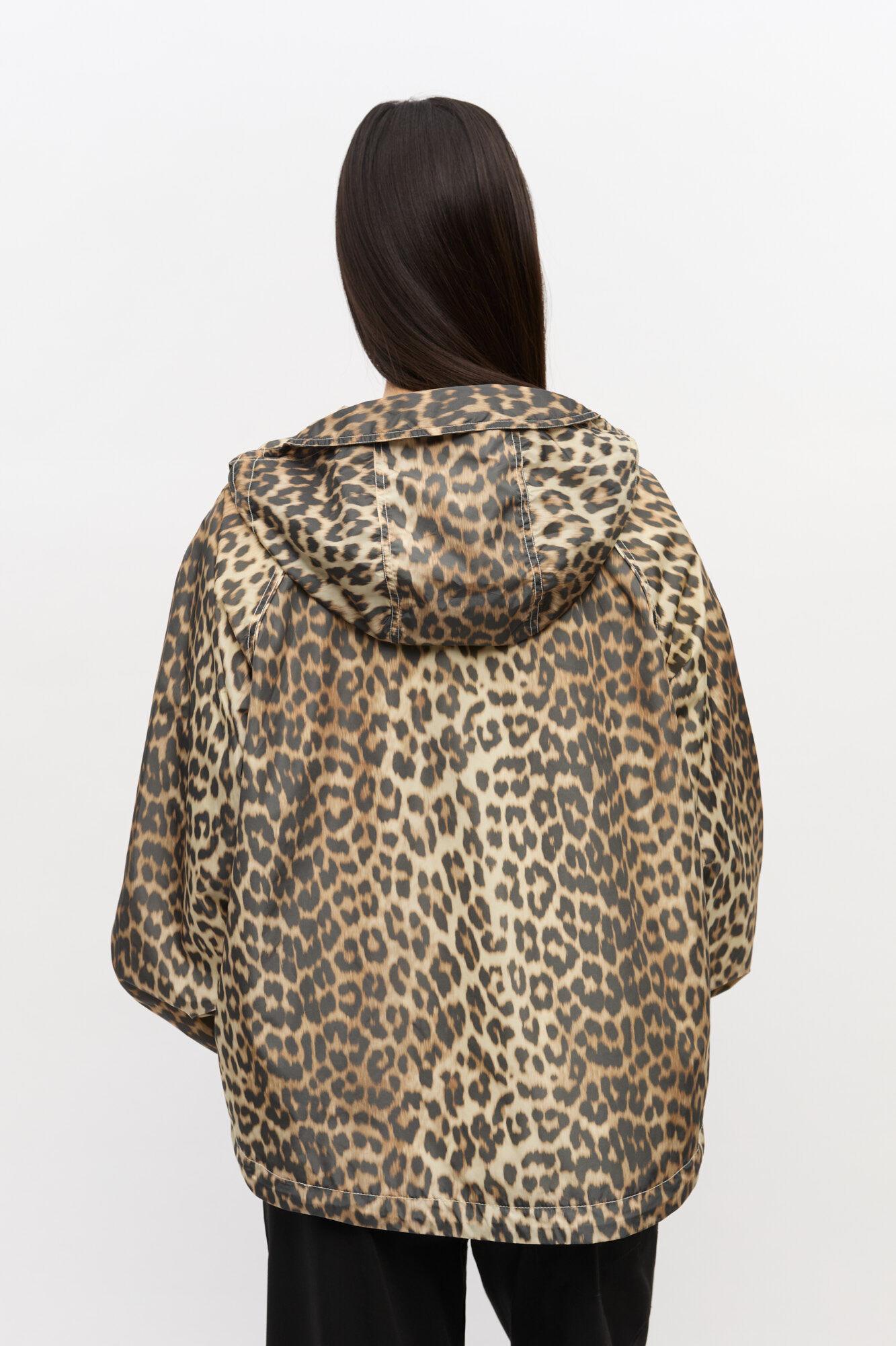 Leopard Print Nylon Jacket Product Image