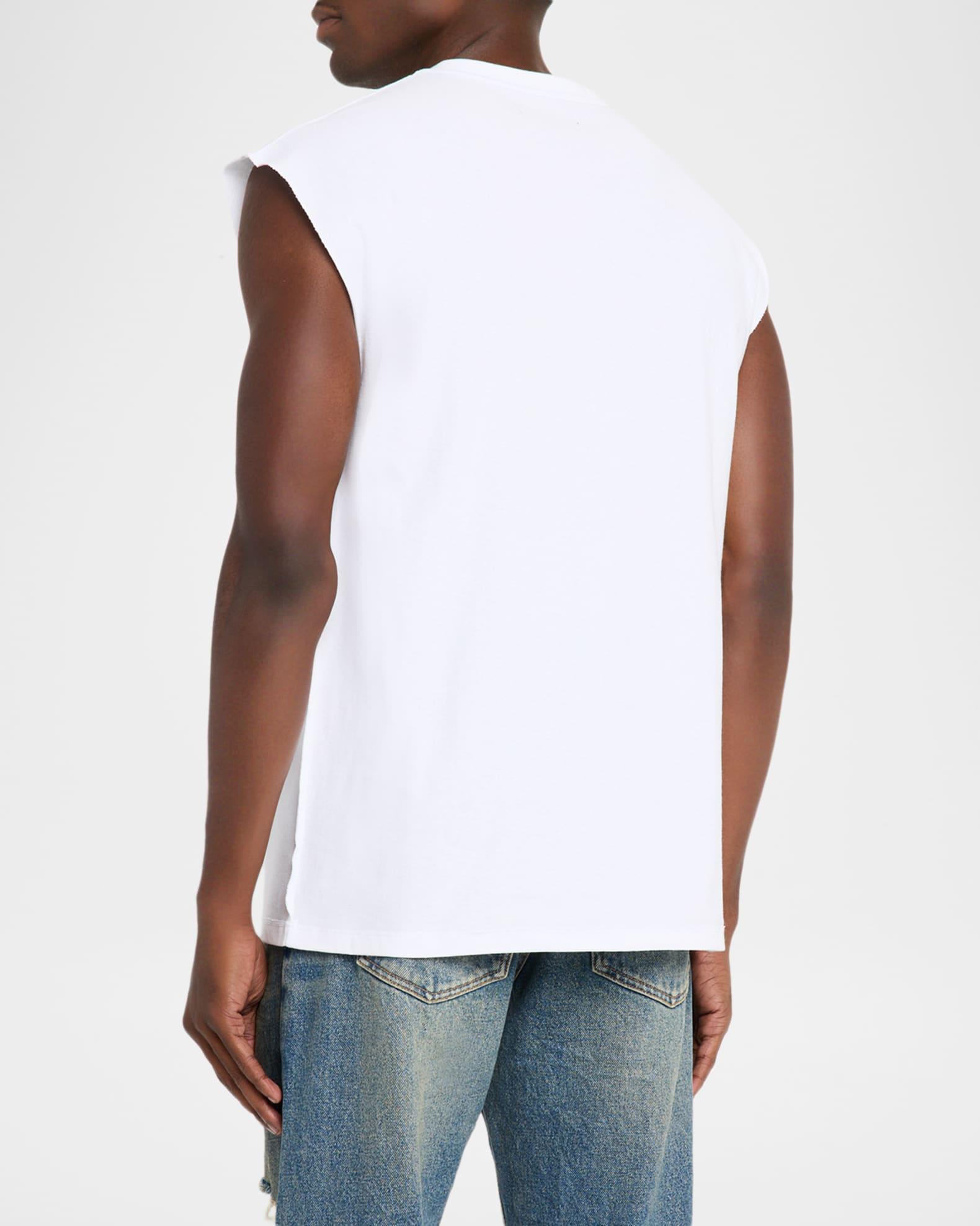 Men's Textured Jersey Sleeveless Logo Graphic T-Shirt Product Image