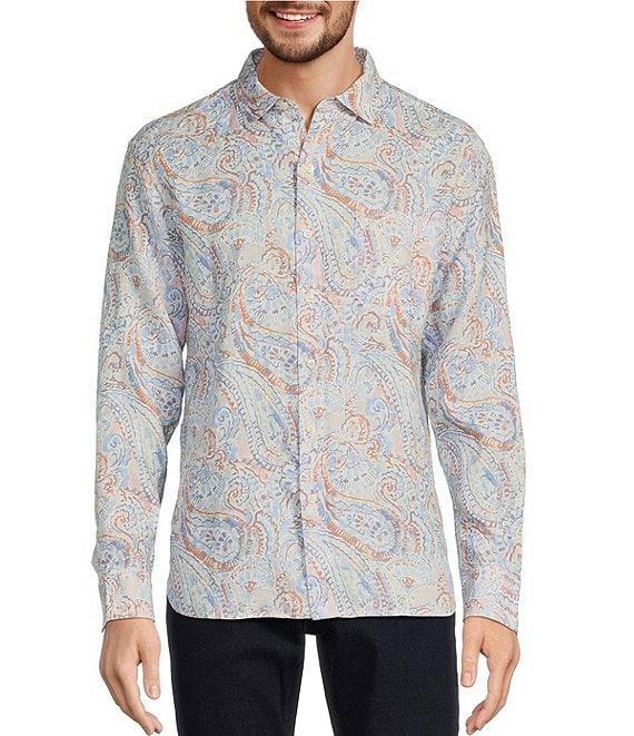 Tommy Bahama Playa Blanca Paisley Long Sleeve Woven Linen Shirt Product Image