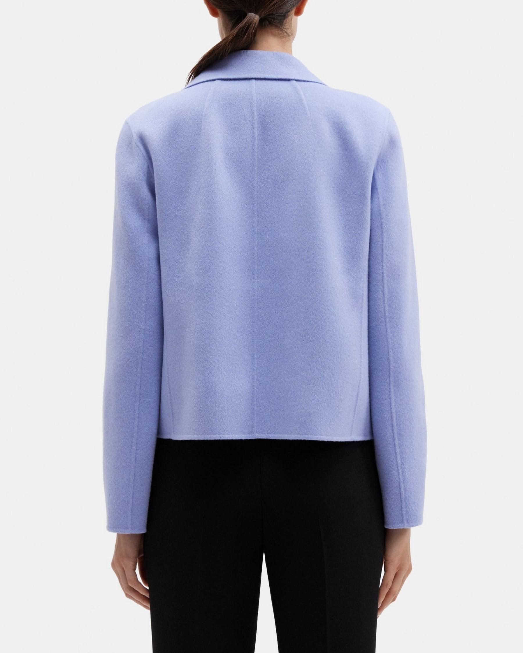 Cropped Open Front Jacket in Double-Face Wool-Cashmere Product Image