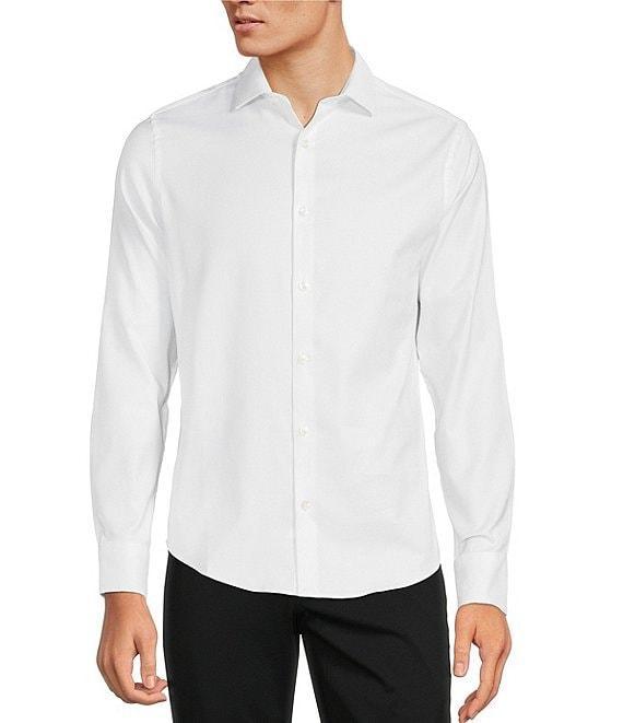 Murano Wardrobe Essentials Slim-Fit Textured Spread-Collar Woven Sportshirt Product Image