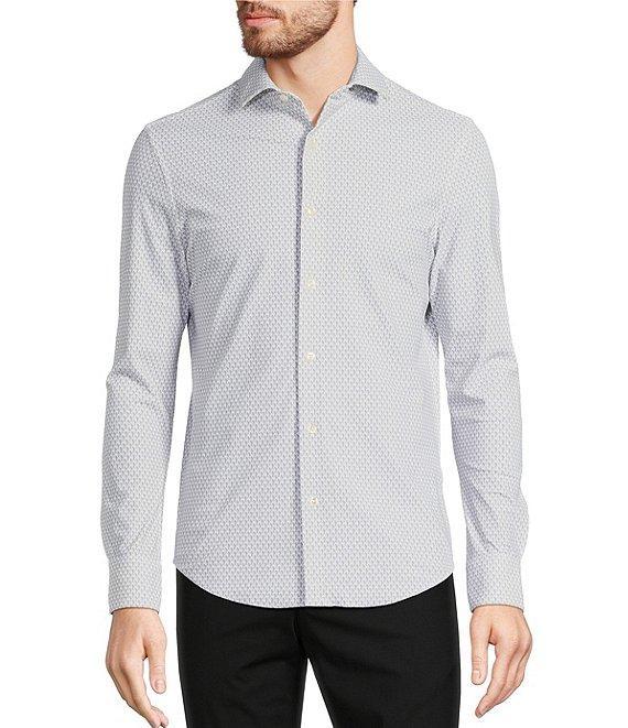 Murano Collezione Slim Fit Geometric Print Long Sleeve Woven Shirt Product Image