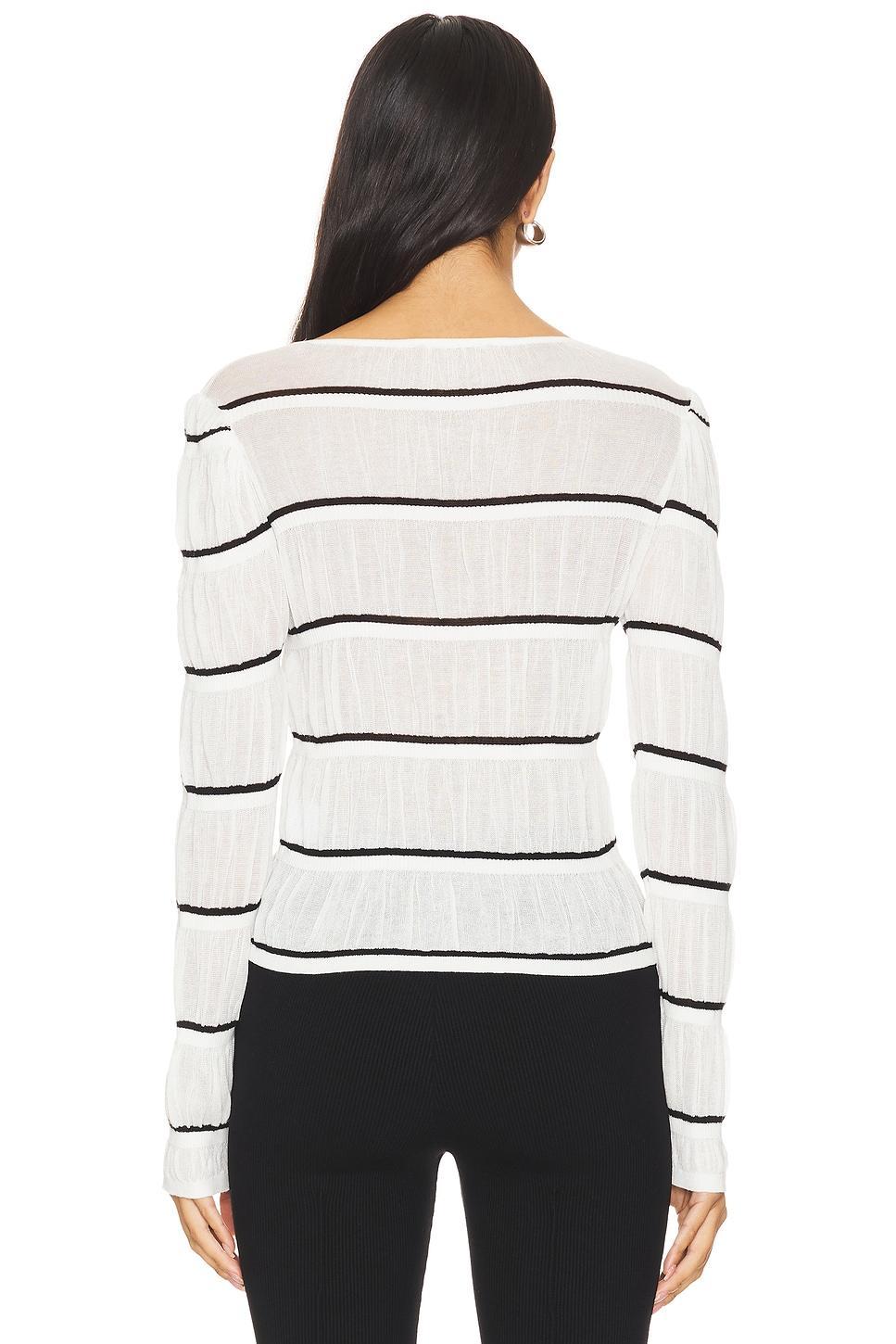 Lovers and Friends Tanya Cardigan in Cream & Black Stripe Product Image