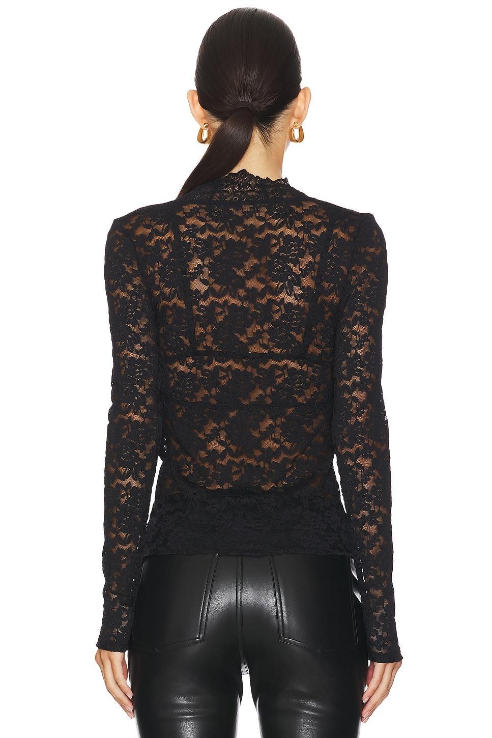 x Intimately FP All Day Lace Long Sleeve Top In Black Free People Product Image