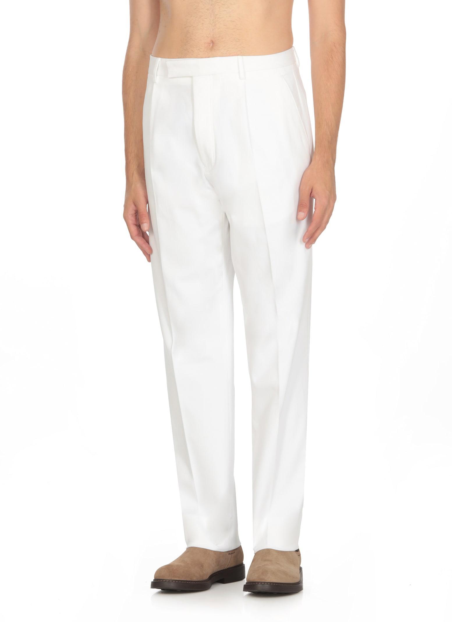 ZEGNA Pleated Jeans In White Product Image